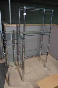 lot 27 image: 2 Shelving Units - Glass Shelves
