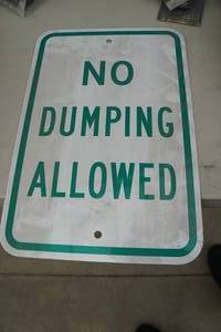 lot 44 image: Metal Sign No Dumping Allowed