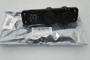 lot 55 image: Three Hole 12V Power Panel - Digital Display, USB, 12V Outlet