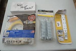 lot 54 image: Assorted Hardware - Kolpin Mount, Gas Connector Kit, Springs, and Bracket