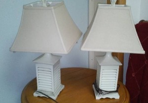 Wood Base Lamps (2)