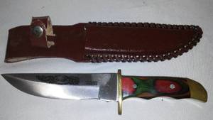 Hunting Knife, With Leather Sheath 8.5 inch, New.