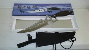 Spotted Elk Bowie Knife By Frost, Frostwood Handle, 16 in. Long