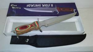 Howling Wolf 2 Knife by Frost, Multi Wood Handle, 16.5 Inches