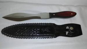 Wood Handle Hunting Knife, 12 in.,