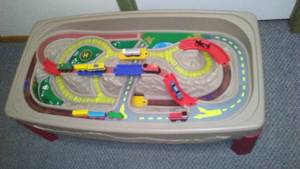 Self-Contained Train Railroad System Table.