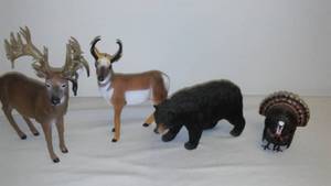 Freestanding Bear, Turkey, Deer and Impala.