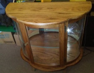 Oak Curio Cabinet.
