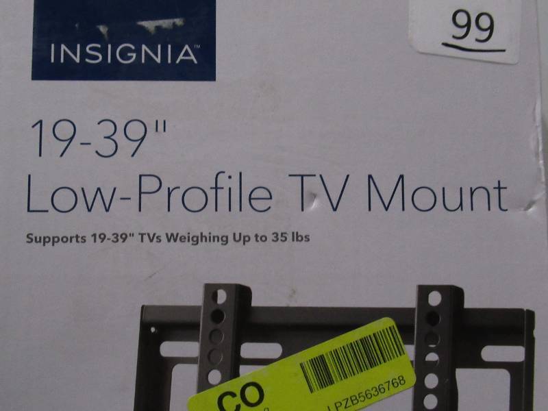 lot 99 image: Insignia - Fixed TV Wall Mount for Most 19 - 39 TVs - Black