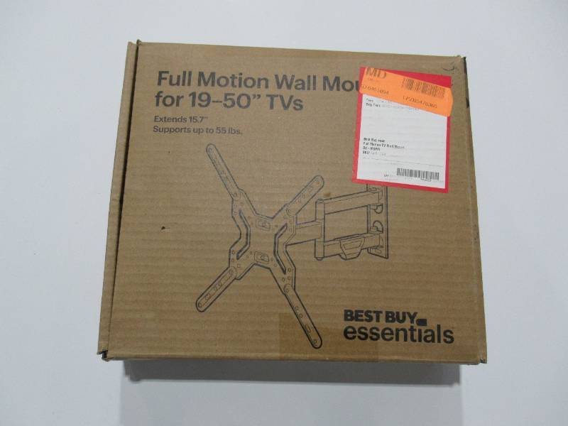 lot 26 image: Best Buy essentials - Full Motion TV Wall Mount for Most 1950 TVs - Black