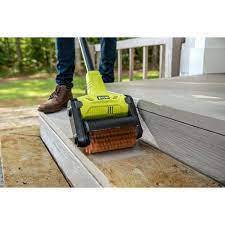 lot 51 image: RYOBI Wood Scrubbing Brush for Outdoor Patio Sweeper