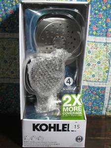 lot 15 image: Kohler Adjuste 3-in-1 Multifunction Shower Kit, Brushed Nickel
