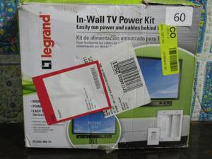 lot 60 image: Legrand - In-Wall Flat Screen Power and Cable Concealment Kit - White