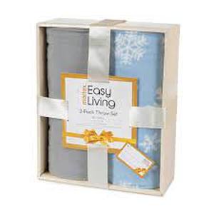 lot 58 image: 2-PACK SUPERSOFT WINTER THROW GIFT SET BY MARTEX EASY LIVING
