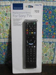 lot 103 image: Insignia - Replacement Remote for Sony TVs - Black