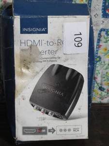 lot 109 image: Insignia - HDMI to RCA Converter - Black