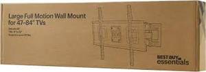lot 601 image: Best Buy essentials - Full Motion TV Wall Mount for 4784 TVs - Black