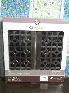 lot 170 image: Floor Choice Designer Floor Registers (Set of 2), Brushed Nickel Finish