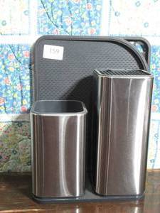 lot 159 image: Storable Solutions Cutting Board & Tool Block Set