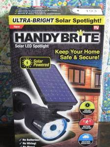 lot 194 image: Handy Brite Solar LED Spotlight - Solar Powered Motion-Activated LED Security Light
