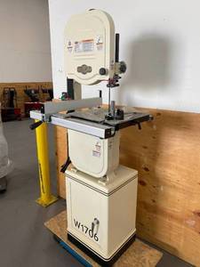 lot 31 image: SHOP FOX W1706- 14 Bandsaw w Cabinet Stand (MSRP $1750)