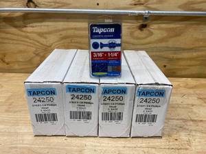 lot 4 image: TAPCON Lot of 4 Cases of- 316 in. x 1-14 in. Phillips-Flat-Head Concrete Anchors (6 packs per case)