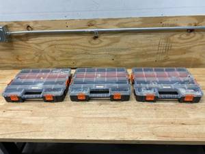 lot 142 image: Lot of 3 HDX Cases Filled with Various Hardware- nuts, bolts, washers etc...