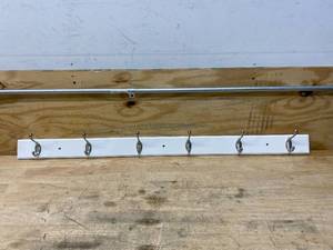 lot 78 image: LIBERTY 45 in. White and Satin Nickel Hook Rack