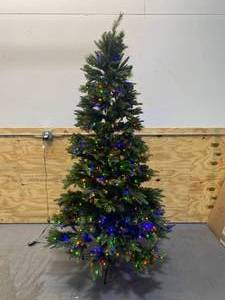 lot 155 image: Holiday Living  7.5-ft Brighton Spruce Pre-lit Traditional Artificial Christmas Tree with LED Lights