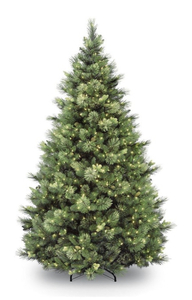 lot 156 image: National Tree Company  7.5-ft Carolina Pine Pre-lit Traditional Flocked Artificial Christmas Tree with Incandescent Lights