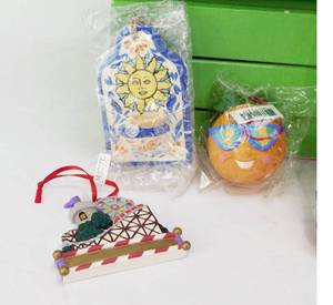 Lot of 7 Boxes of Vintage Midwest Imports of Cannon Falls Ornaments and a Filled Vintage Plastic Stocking