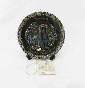 Vintage 1970 Fenton Carnival Glass The Little Brown Church in the Vale Christmas in America Plate