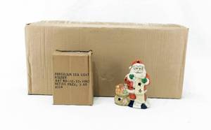 Lot of 6 Porcelain Santa Tea Light Holders