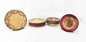 Set of 6 Holiday Dinner Plates and 6 Holiday Bowls by The Cellar