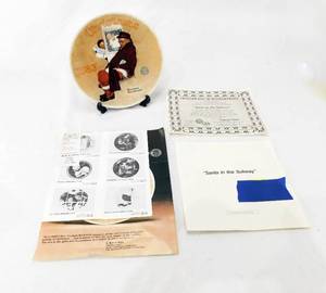 Vintage 1983 Numbered Norman Rockwell Santa In The Subway Collector Plate by  Edwin M Knowles Fine China