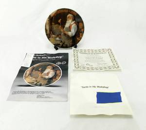 Vintage 1984 Numbered Norman Rockwell Santa In His Workshop Collector Plate by  Edwin M Knowles Fine China