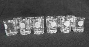 lot 104 image: Set of 12 Mercer Glass Works Merco 10 ML Pyrex Glass Beakers