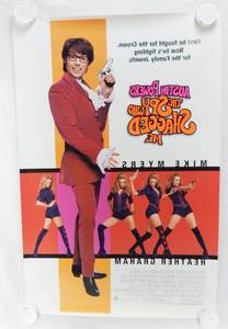 Vintage 1999 Austin Powers The Spy Who Shagged Me Double Sided Original Movie Theater Poster