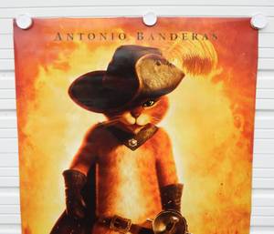 2011 DreamWorks Puss In Boots Large&nbspDouble Sided Original Advance Bus Shelter Style Poster