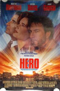 Vintage 1992 Hero Double Sided Original Movie Theater Poster