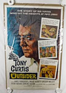 Vintage 1962 Tony Curtis The Outsider Original Movie Theater Poster
