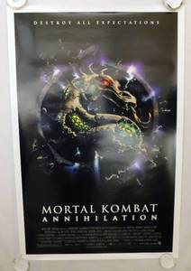 Vintage 1997 Mortal Kombat Annihilation Double Sided Original Movie Theater Poster