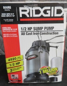 lot 17 image: NEW IN BOX RIDGID SUMP PUMP