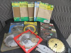 lot 38 image: SAW BLADES  SANDPAPER