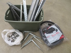 lot 73 image: MISC LOT OF BRACKETS PLUS BIN