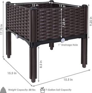 Sunnydaze Set of 4 Self-Watering Raised Garden Beds
