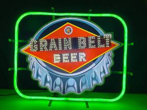 lot 1 image: Grain Belt Beer LED Bottle cap billboard