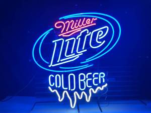 lot 16 image: Miller Lite Cold Beer with frost neon