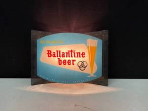 lot 31 image: Ballantine Beer reverse painted curved glass, wall sign