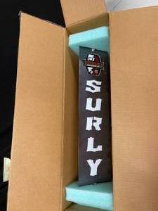 lot 61 image: Surly laser cut steel wall sconce, LED, NIB